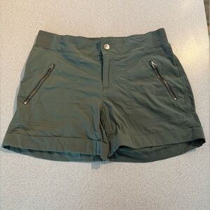 Athleta Olive Green Trekkie Shorts with Zip Pockets